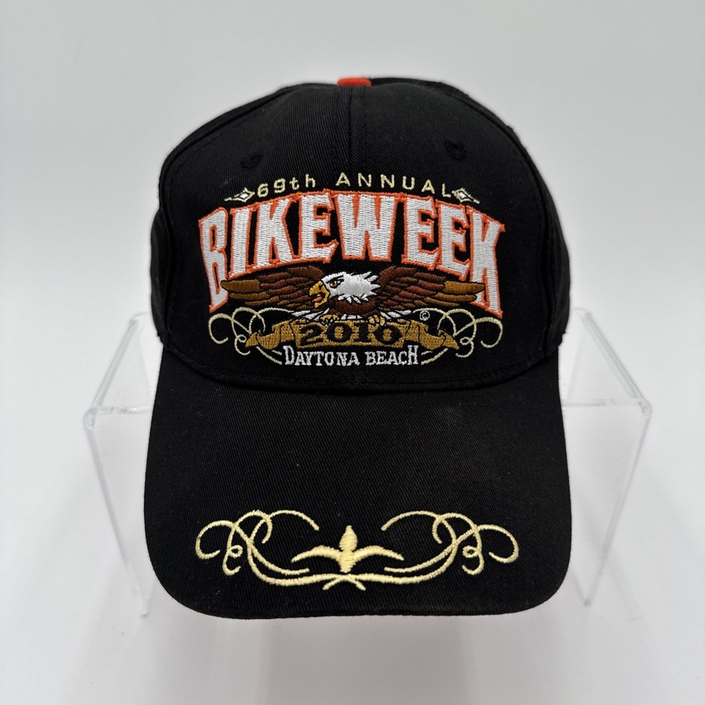 Bike Week Hat Adult Black Adjustable 2010 Daytona Beach Motorcycle Rally